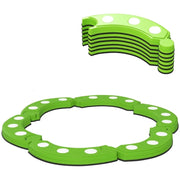 Trave di equilibrio, 6 segmenti curvi, rilievi sensoriali, portata 50 kg, verde