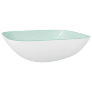 Lavandino in Vetro 42x42x14 cm Bianco CFW6337601