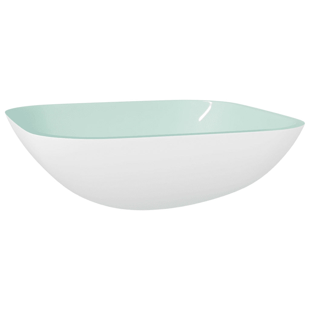Lavandino in Vetro 42x42x14 cm Bianco CFW6337601