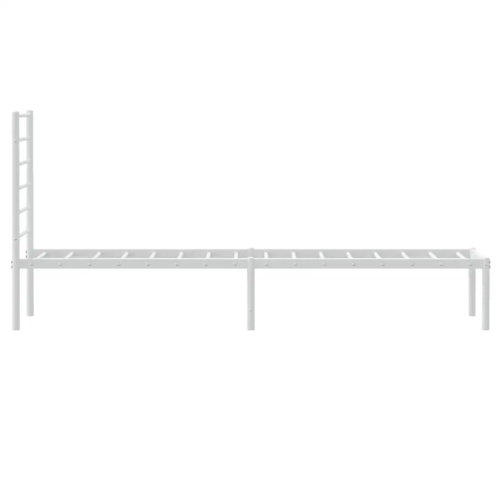 Letto singolo | Letto per adulti | Giroletto senza Materaso con Testiera Metallo Bianco 75x190 cm