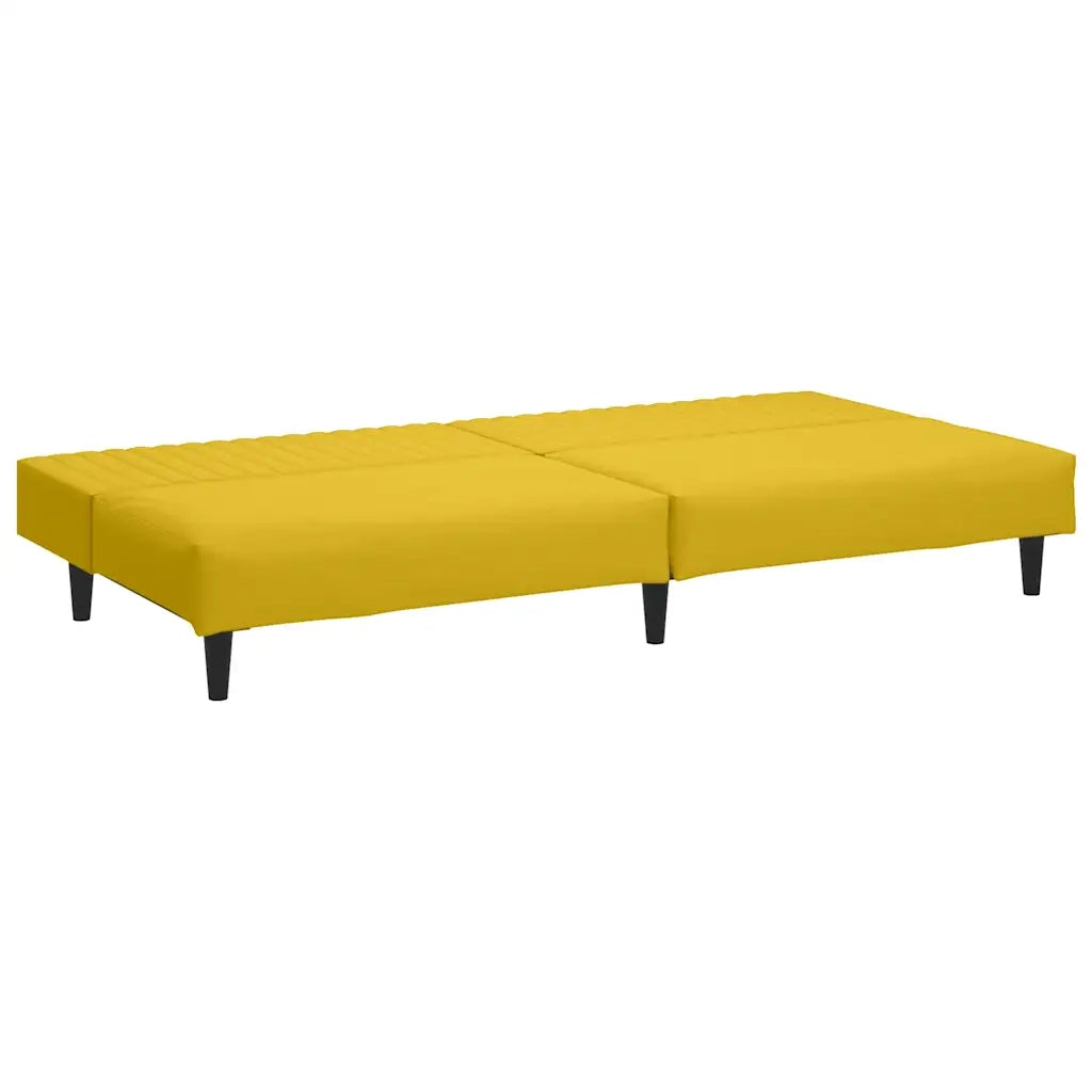 Divano letto | Sof¨¤ letto | Letto singolo a 2 Posti Giallo in Velluto