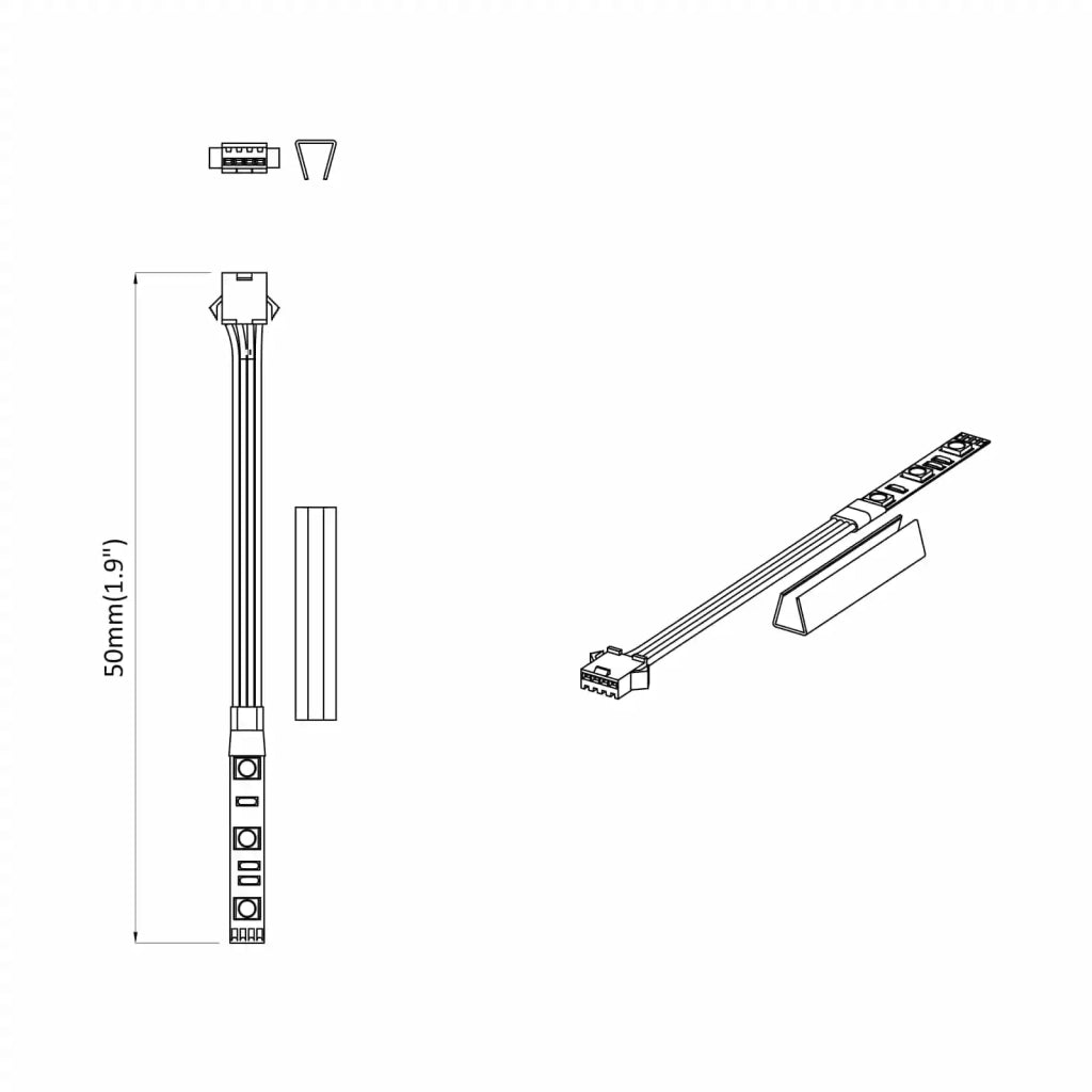 Striscia LED 2 pcs Nero e Bianco 1745 mm Rame e plastica 3429134