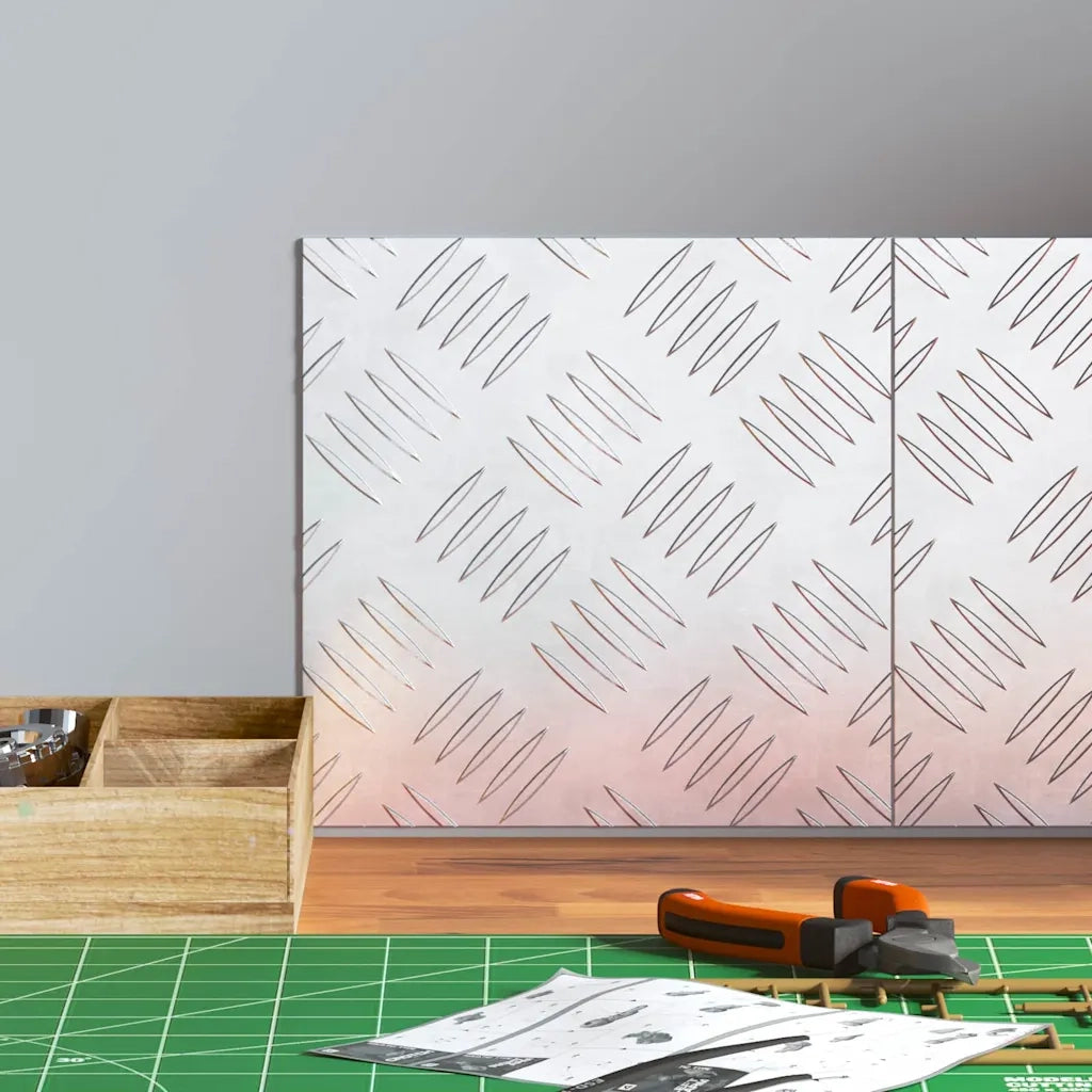 Gradini per Scale Quadrato 2 pz | Tappetini per scale autoadesivi Argento 20 x 20 cm Alluminio