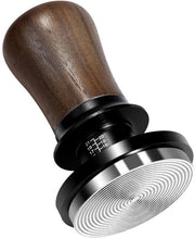 Stampatore di caffè da 54 mm - Pressione costante 30 lbs - Base anti rincassi - Piattaforma livellatrice - Estrazioni coerenti - Legno di noce - Tamper