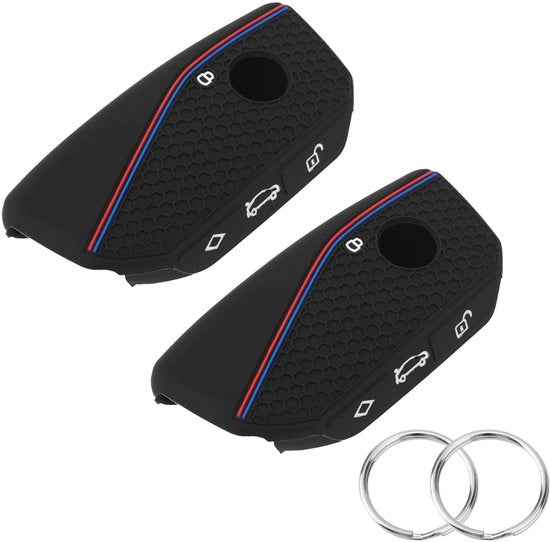 Porta chiavi in silicone - 2 pezzi - Porta chiavi con anello - Comando a distanza per auto - Segnale luminoso - 9x4,5cm - Porta chiavi per auto