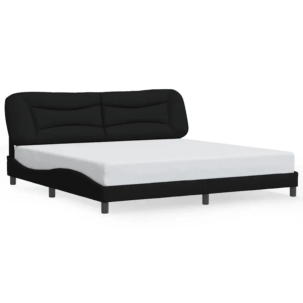 Giroletto senza Materasso-Struttura Letto Hvar Nero 200x200 cm in Tessuto