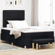 Letto a molle con materasso Nero 120 x 200 cm Tessuto