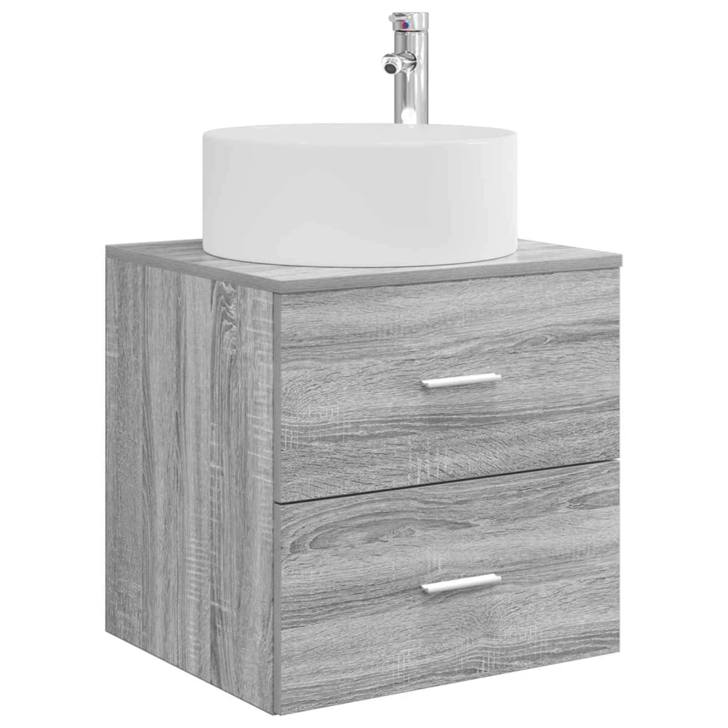 Set di mobili per il bagno 5 pcs Sonoma grigio 3407092