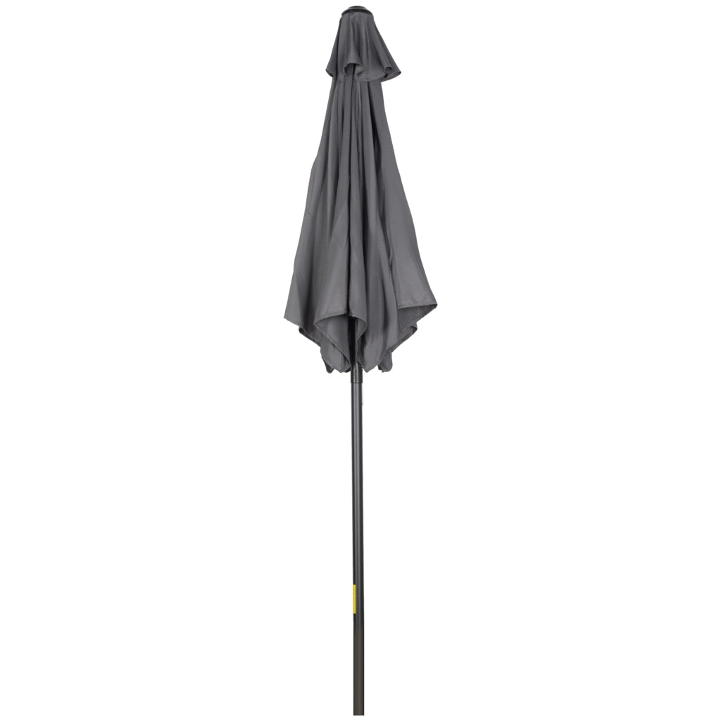 Ombrellone da Giardino 2x2 m a 6 Stecche con Presa d'Aria, in Alluminio, Metallo e Poliestere Grigio Scuro