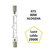 R7S LAMPADINA LINEARE ALOGENA 80W LUCE CALDA 2900K 1380 LUMEN 79 MM BOT