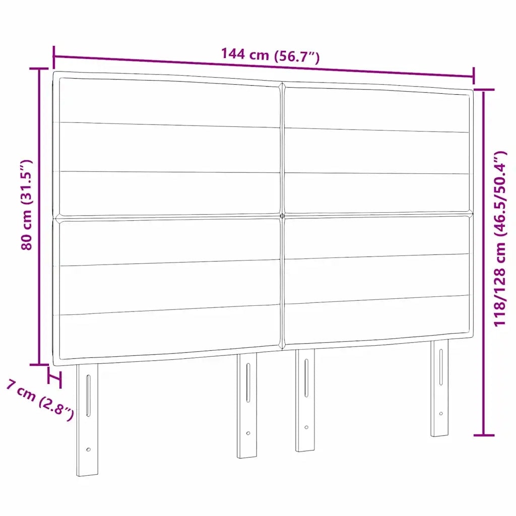 Testiera | Testata Nero 144 cm Tessuto
