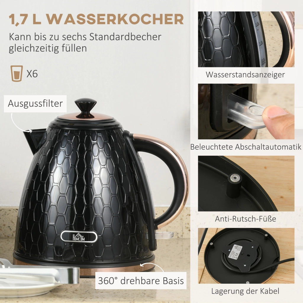 Bollitore e Tostapane Set ¨C Minimal ¨C 1.7L Nero