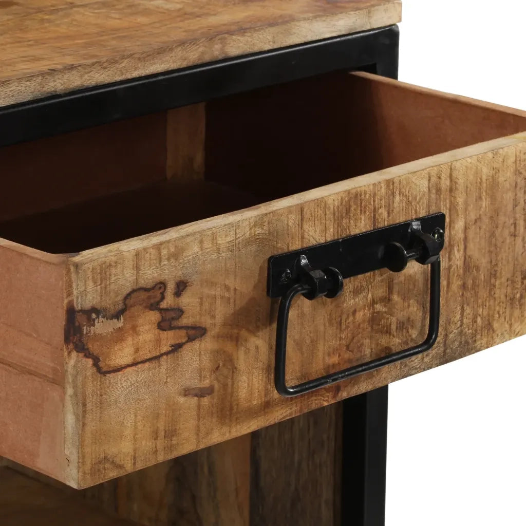 Comodino | Armadio da Notte | Mobiletto da notte 40x35x40 cm in Legno Massello di Mango