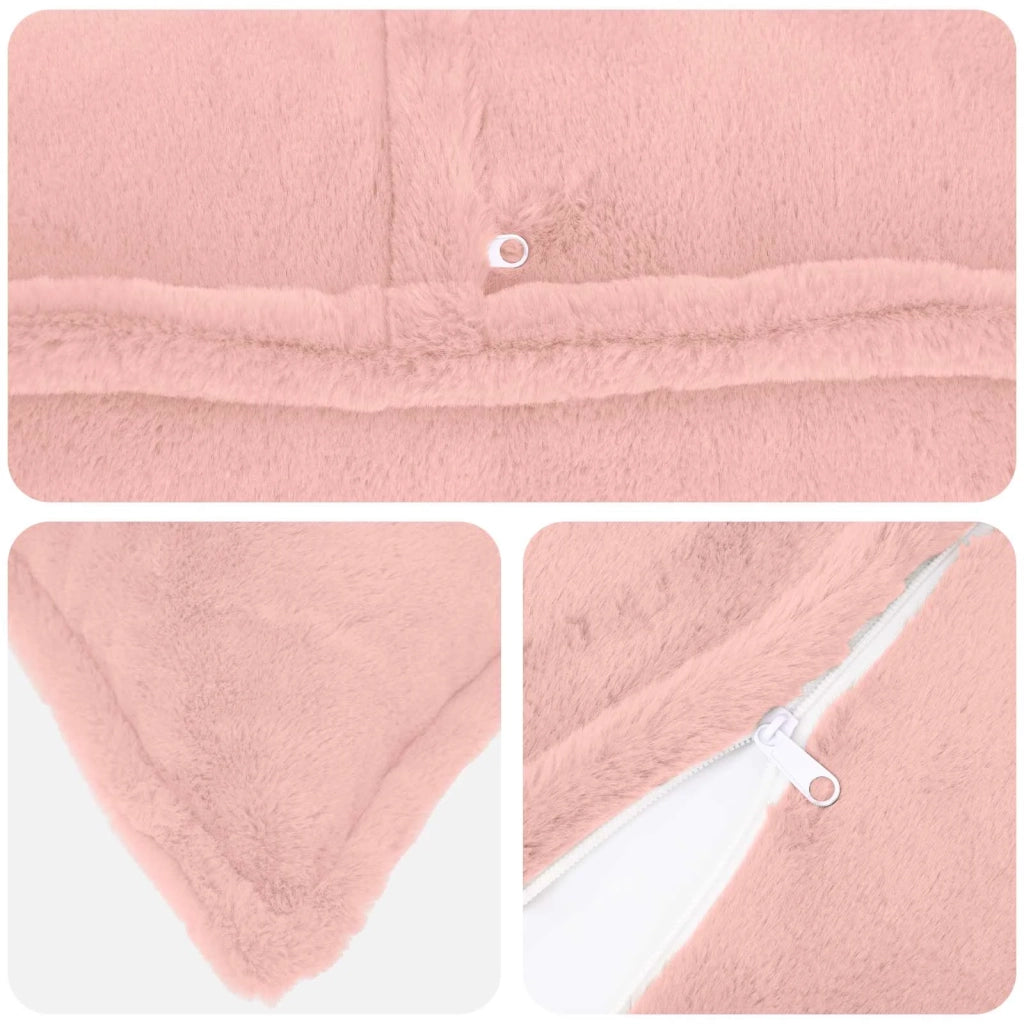 Federa 6 pz HOUTEN Rosa 40 x 60 cm Pelliccia di Coniglio Finta 917699