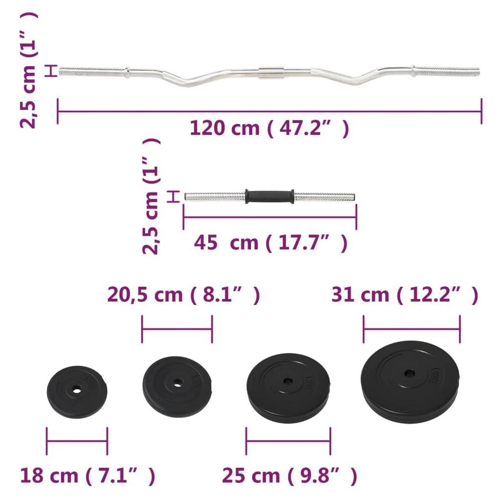 Barbell And Dumbbell With 60 Kg Weights