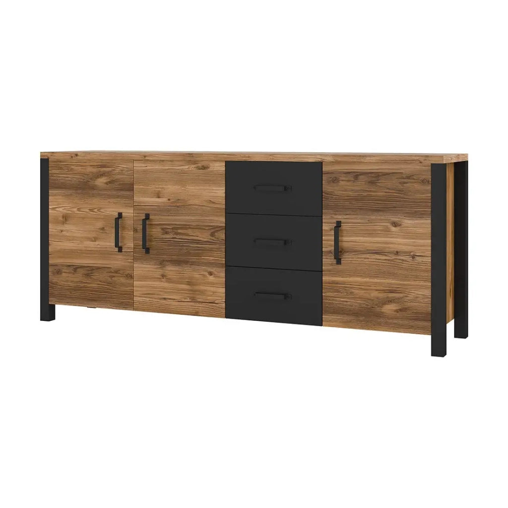 Buffet XL DARWIN – 190 cm in abete e nero opaco
