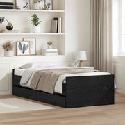 Struttura del letto Rovere Nero 100 x 200 cm Pino massello 3403203