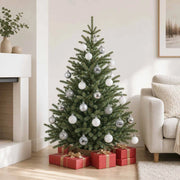 Set di Palline di Natale 100 pz Bianco e Grigio 4 cm 42050632