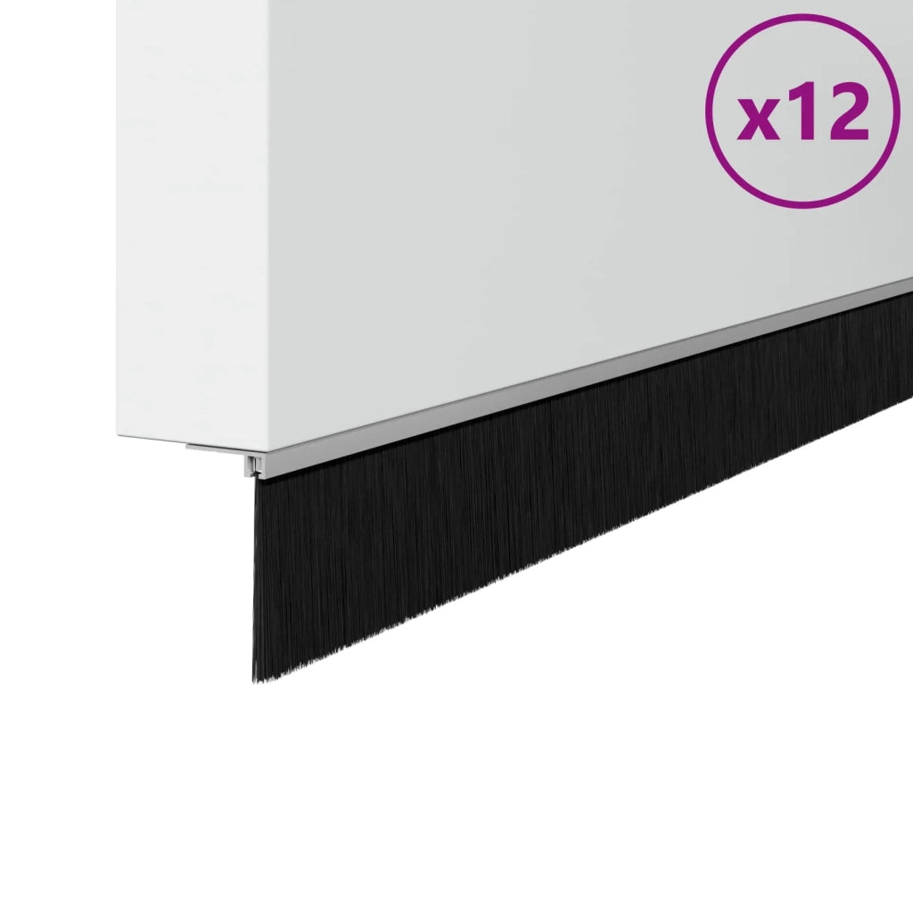 Spazzole per porte autoadesive 12 pz Argento 100 cm CFW4404126