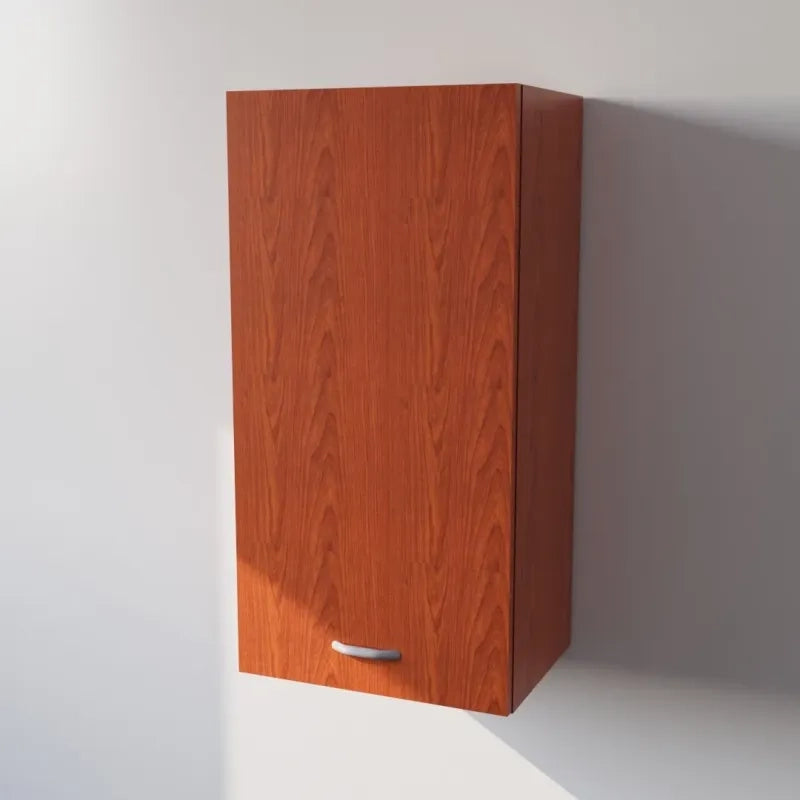 Pensile Cucina  in Legno Nobilitato Ciliegio Mobile Alto con 1 Anta, Pensile Componibile Moderno Made in Italy (H90XL40XP33cm)