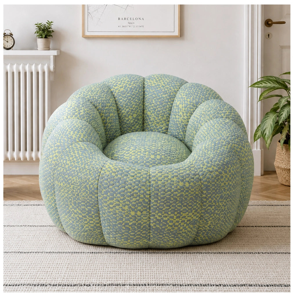 POLTRONA SACCO Ergonomica in Poliestere Misto Giallo e Grigio