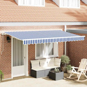 Tenda retrattile-Tenda parasole per balcone Blu 350 x 200 cm Tessuto 226644