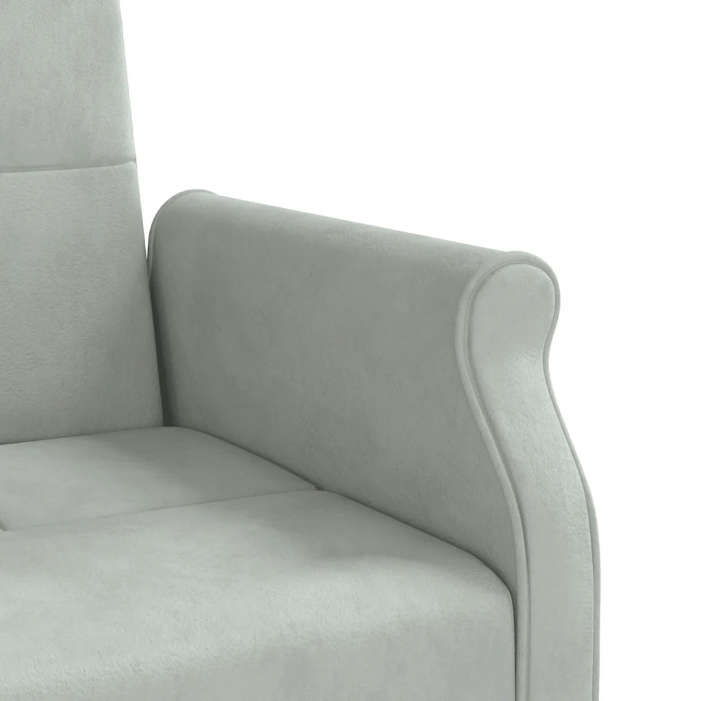 Divano Letto con Cuscini Grigio Chiaro in Velluto 351857