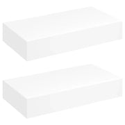 2 pz Mensole | Ripiano | Scaffale con Cassetti Bianco 48 cm