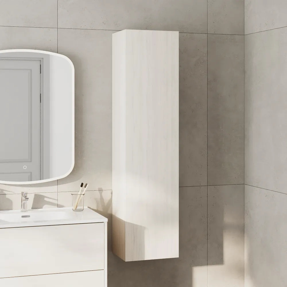Colonna bagno sospesa 137cm frassino apertura push&pull reversibile | Yaku