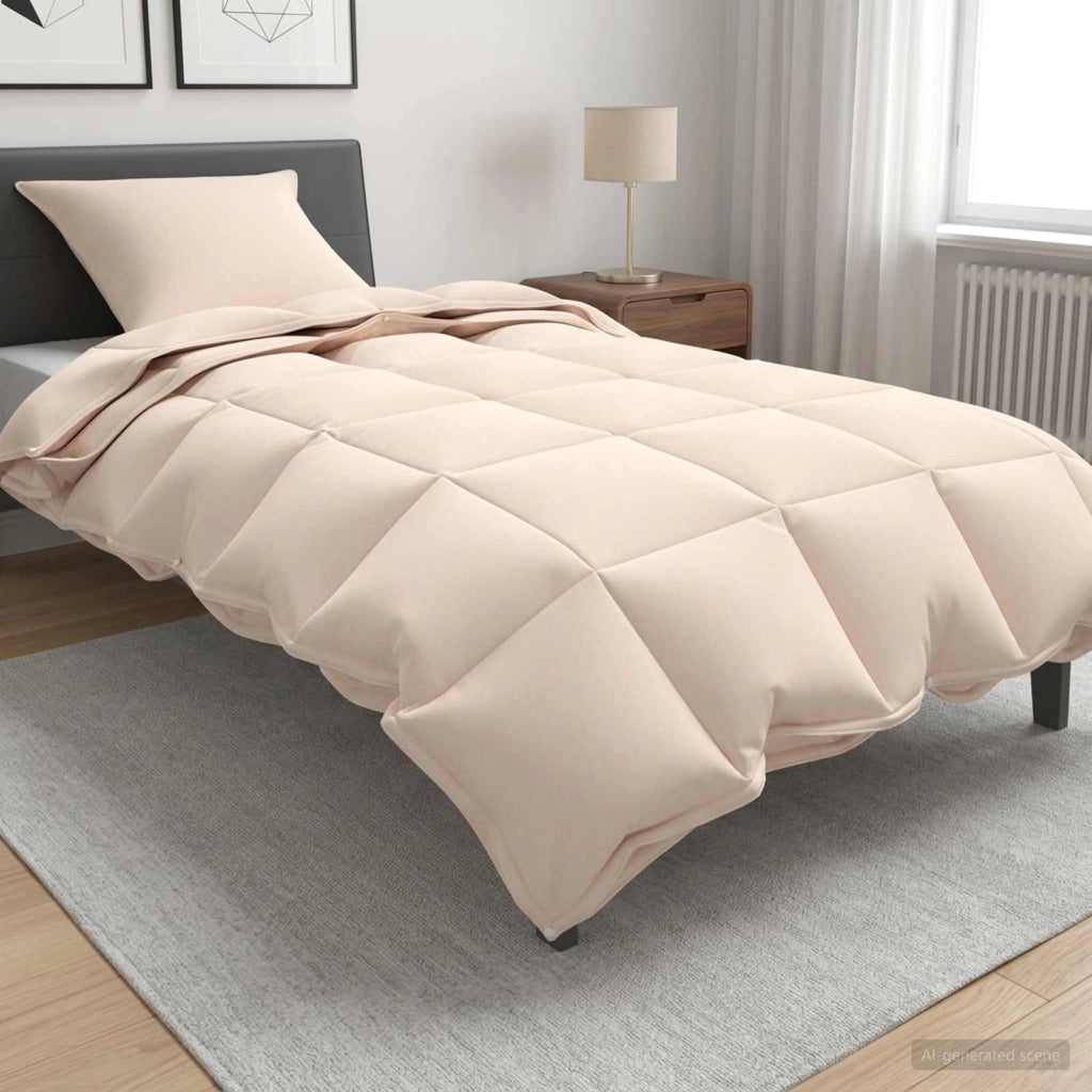 Piumone 140 x 200 cm Tutte le stagioni Fibra di Kapok Beige 42041913