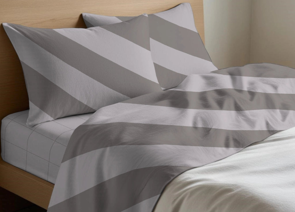 Completo Lenzuola Letto In 100% Cotone Made Italy Disegno Elite - Matrimoniale - Beige