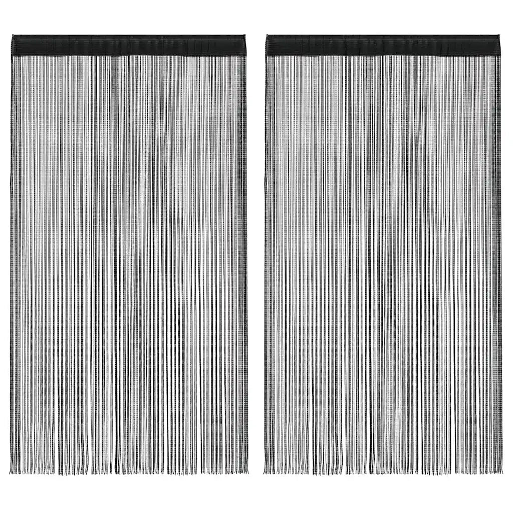 2 Pz Tende a Fili 100x250 cm Nere 132400