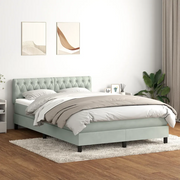 Giroletto a Molle con Materasso Grigio Chiaro 160x210cm Velluto 3316503