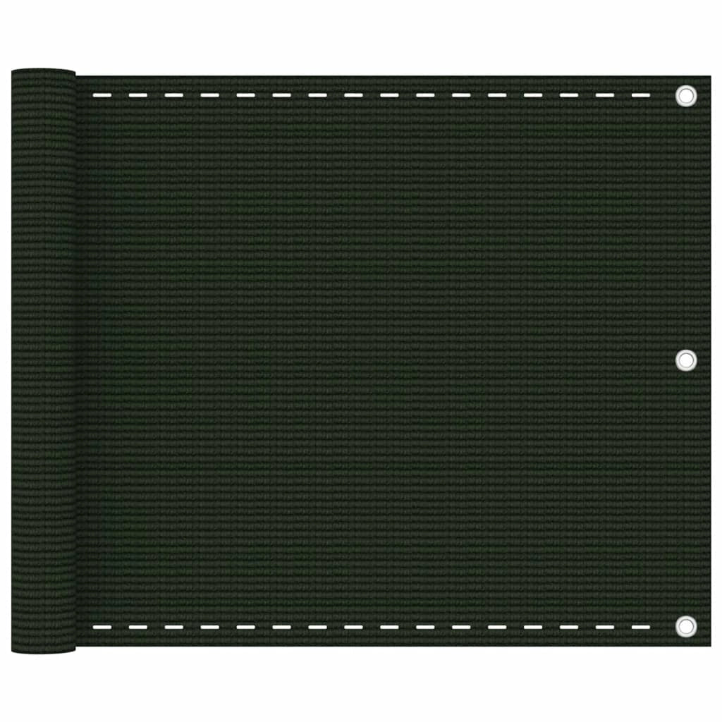Schermo per balcone 75 x 500 cm HDPE verde scuro 02_0010441