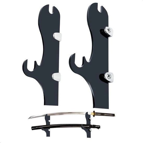 Supporto da Parete per Katana con Design di Spada da Luce Nera