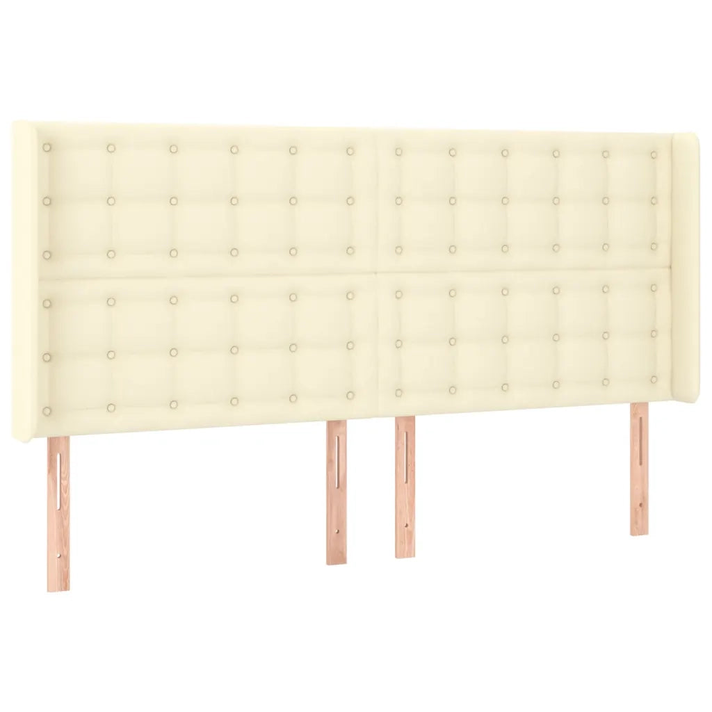 Testiera a LED Crema 183x16x118/128 cm in Similpelle