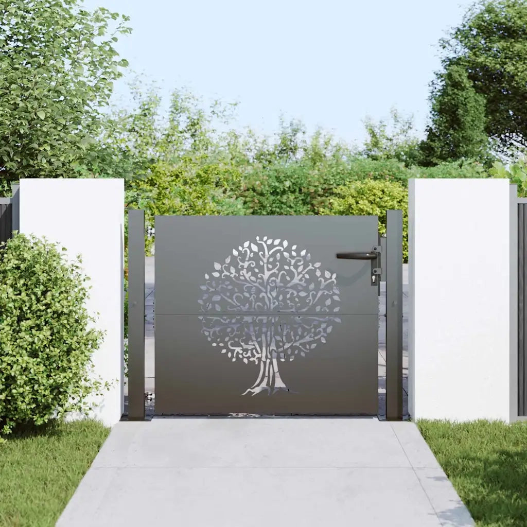 Cancello da giardino con blocco Nero 110 x 105 cm CFW7425424