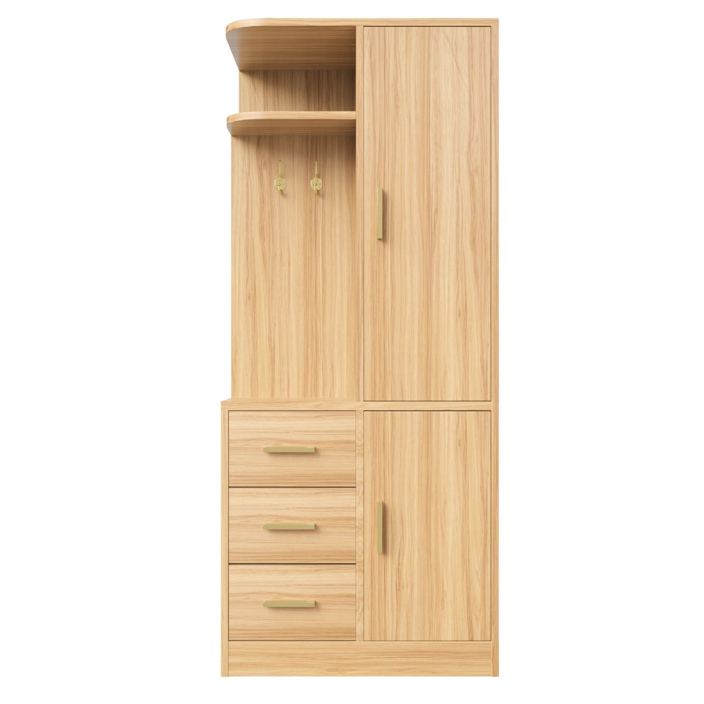 Armadio guardaroba a una porta 70 x 50 x 170 cm in legno; colore legno naturale