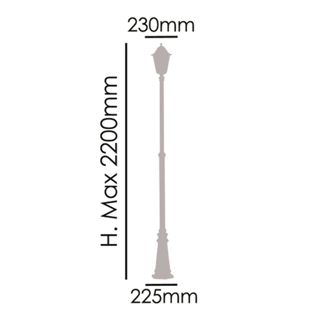 Palo Esterno Sawyer Alluminio Nero 1 Luce E27 Ip44