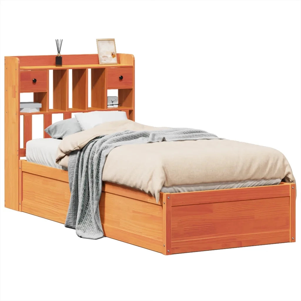Giroletto senza Materasso Marrone Cera 100x200 cm Legno di Pino 3323502