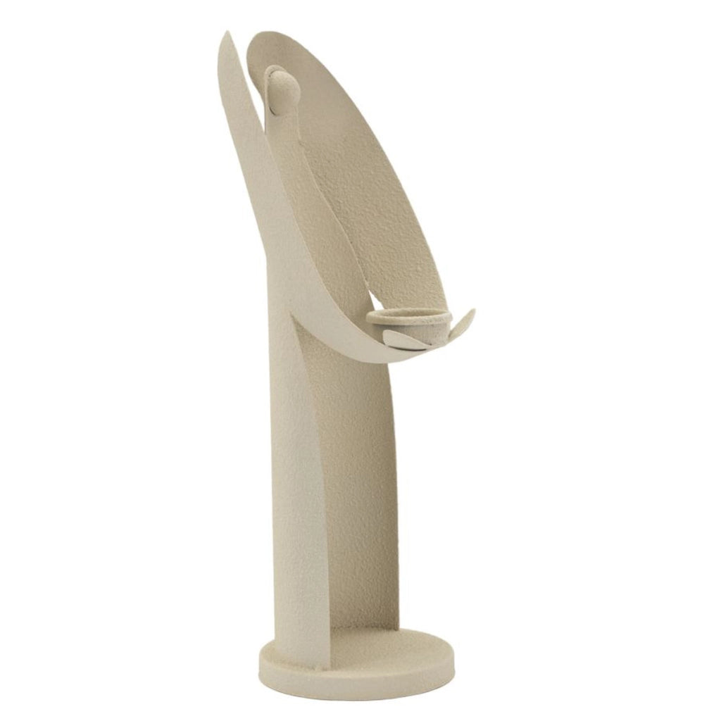 Portacandela VKH743, Beige, Metallo, 13x11,5x37,5 cm