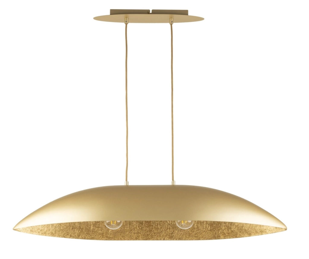 Lampada a sospensione Gondola oro ovale 2xE27 Sigma