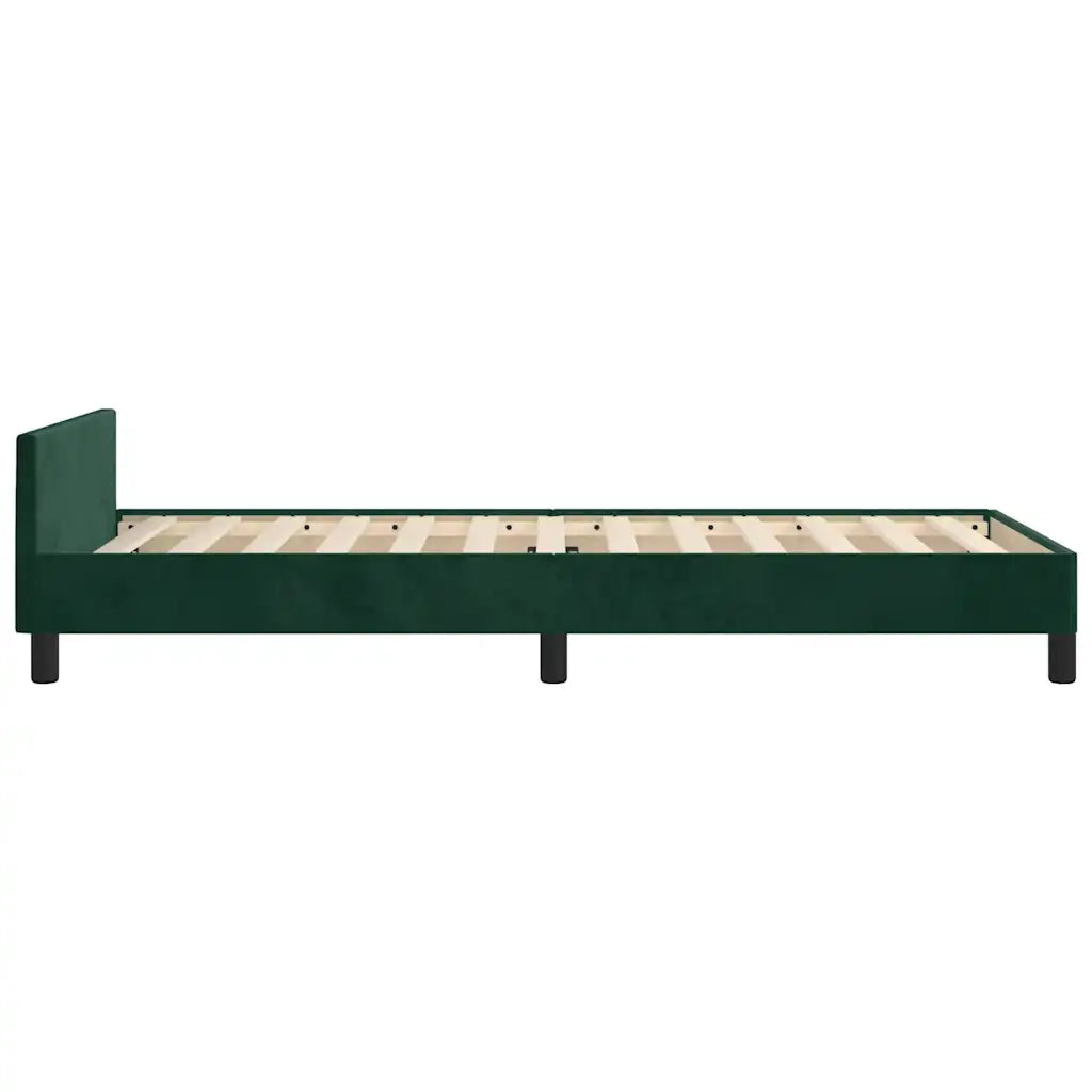 Letto singolo | Letto per adulti | Giroletto senza Materasso Verde Scuro 80x200 cm in Velluto