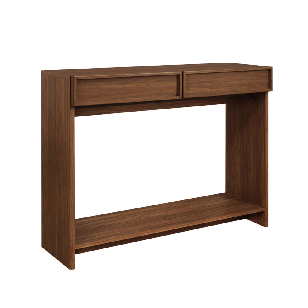 Console effet legno 2 cassetti e ripiano, 100cm, noce