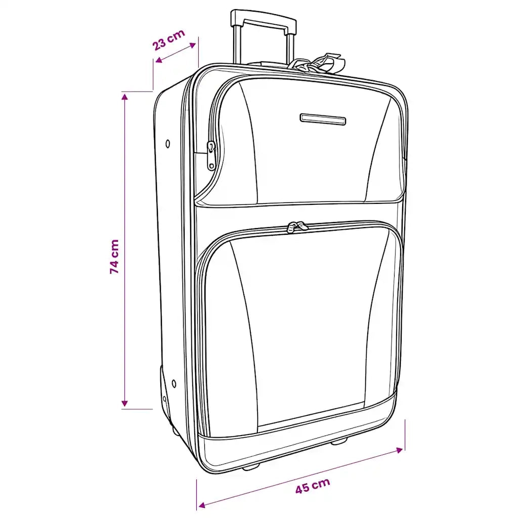 Set da Viaggio Trolley e Borse 5 pz Nero 90154