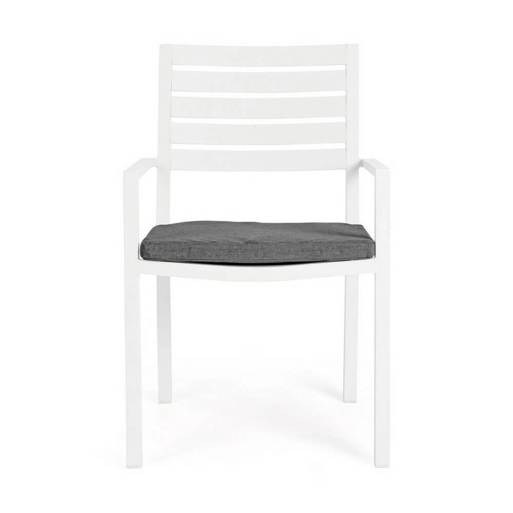 Set di 4 Sedie da Esterno in Alluminio con Braccioli e Cuscino - HEAVENLY