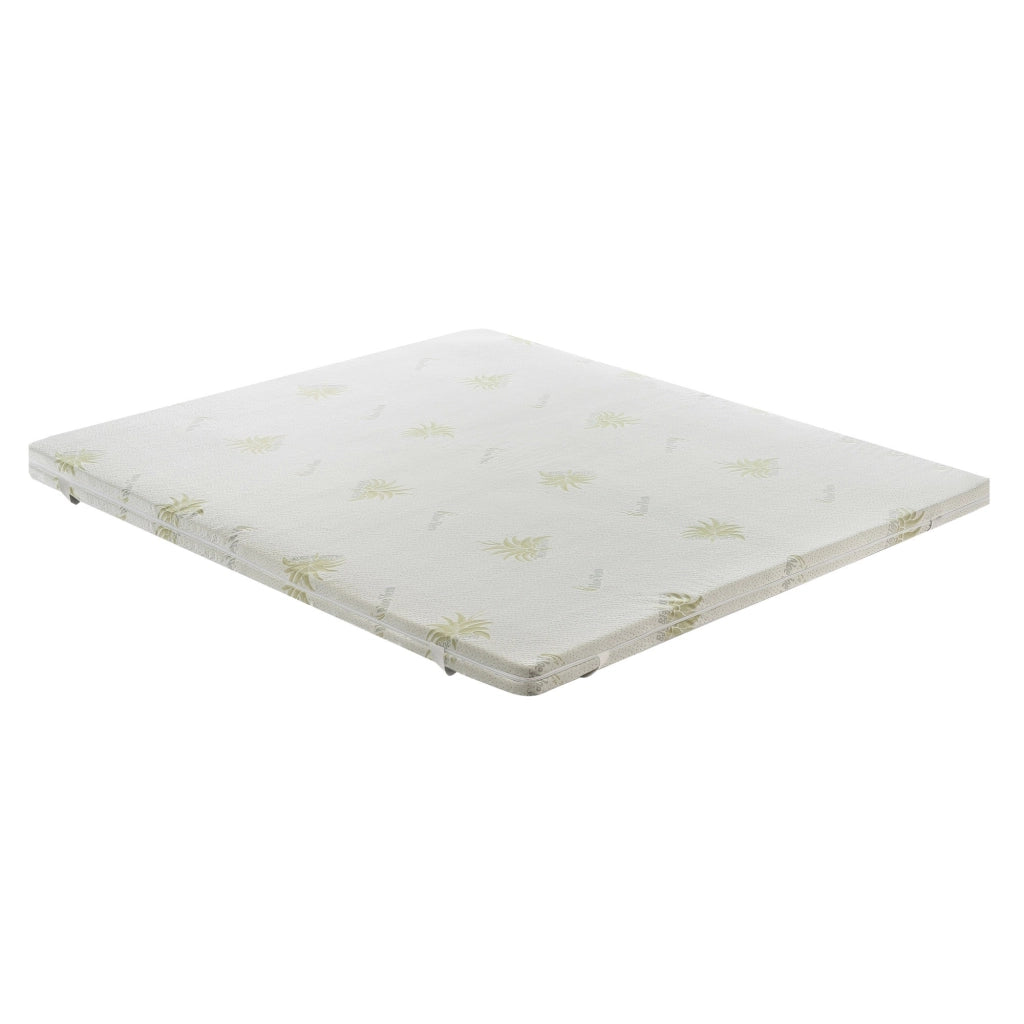 Topper Matrimoniale 200x200 in memory foam 10 cm con rivestimento in aloe vera sfoderabile