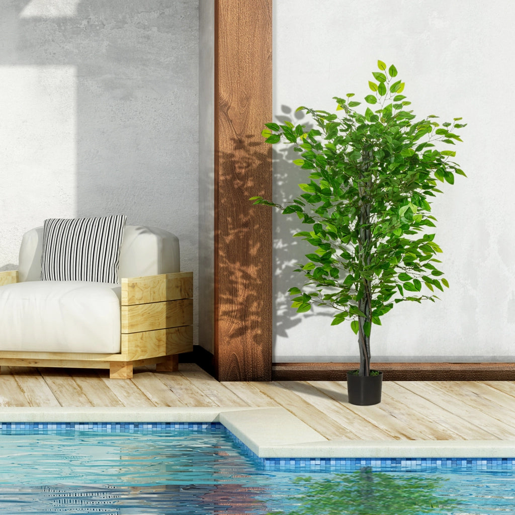 Pianta Artificiale Ficus ¨C Minimal ¨C Verde, 135cm con Vaso