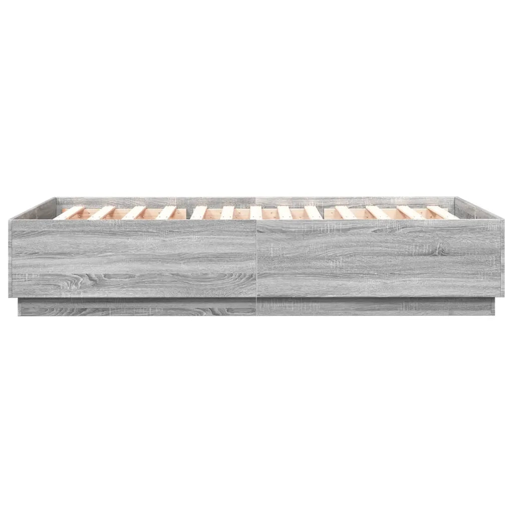 Giroletto Luci LED-Struttura Letto con LED Grigio Sonoma 160x200 cm Legno Multistrato 896053