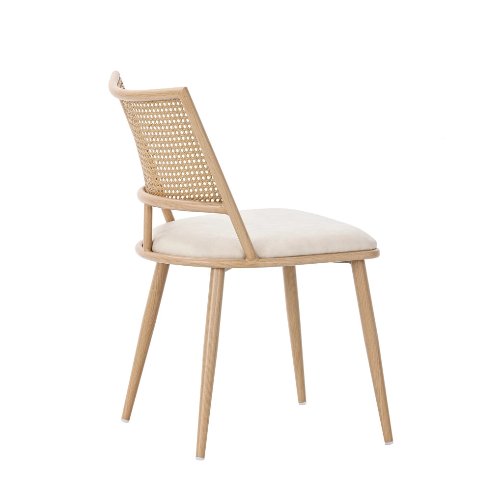 Set di 2 sedie in rattan con seduta in PU; beige